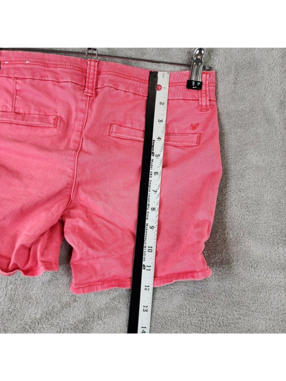 Womens American Eagle Pink Midi Chino Shorts Cotton Blend Stretch Size 00 - Picture 6 of 7